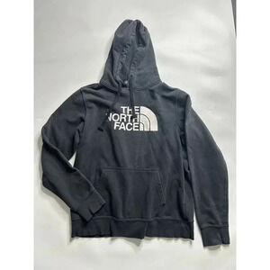 The North Face Hoodie Mens Small Logo Graphic Black Pullover Athletic Outdoor
